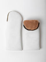 Aristide - Leather and Shearling Mittens with Zipper Top - Verdalina