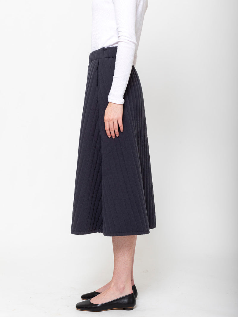 Black Crane - Quilted Skirt - Verdalina