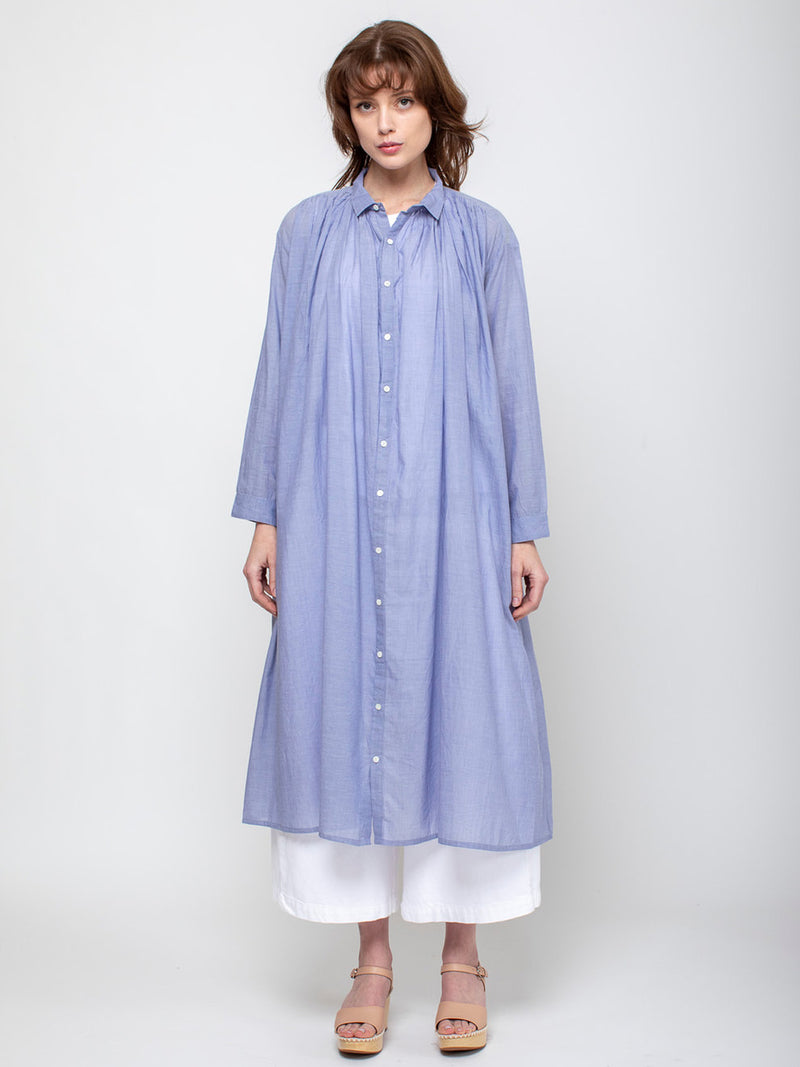 Ichi Antiquites - Khadi Cotton Dress - Blue - Verdalina