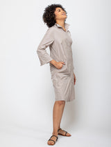 KATHARINA HOVMAN - Button Dress - Sandy - Verdalina