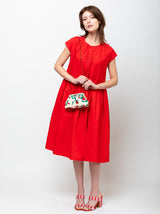 Apuntob - Ruffle Front Dress - Pomegranate - Verdalina