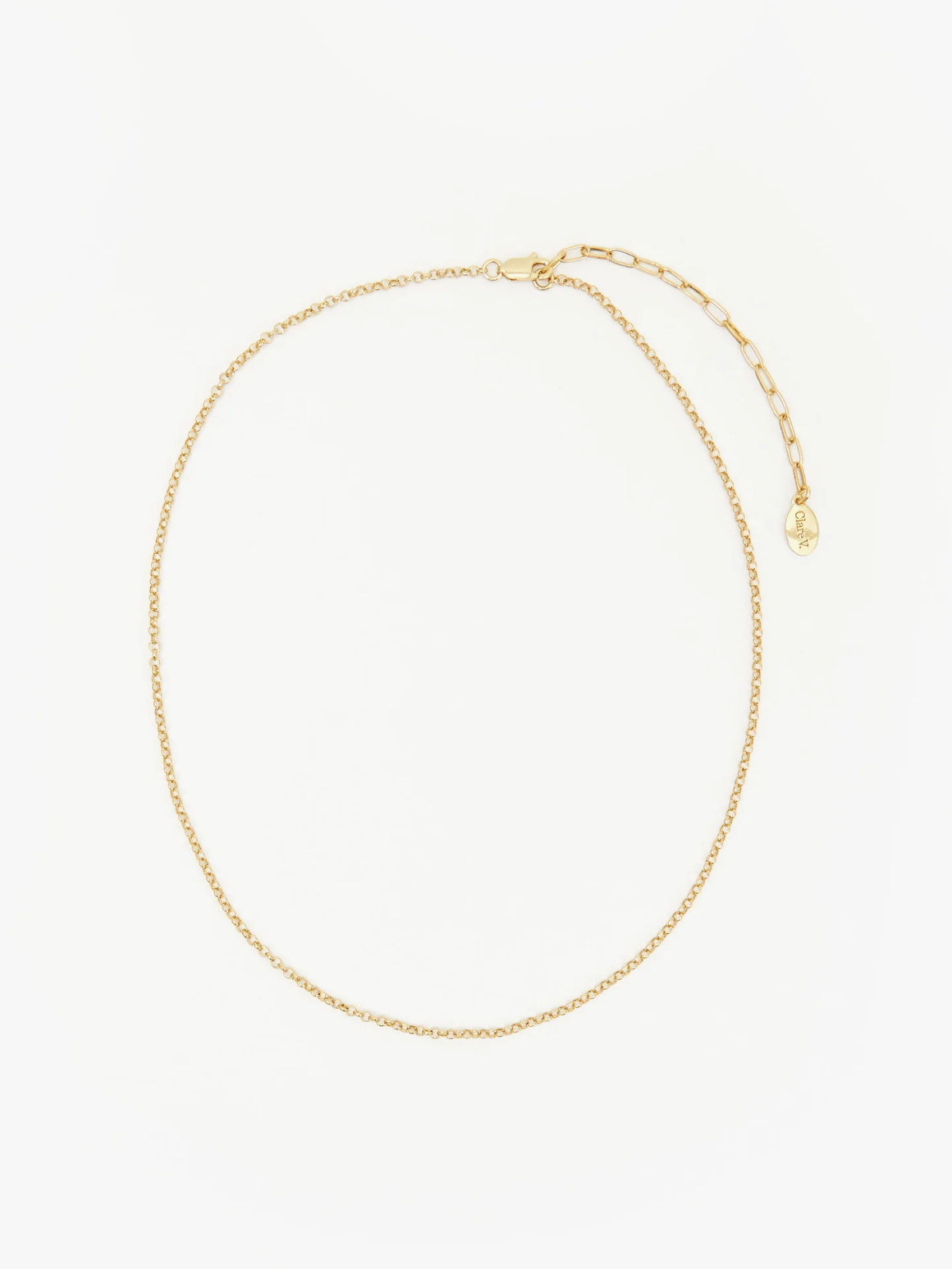 Clare V Fine Rolo Charm Necklace Verdalina