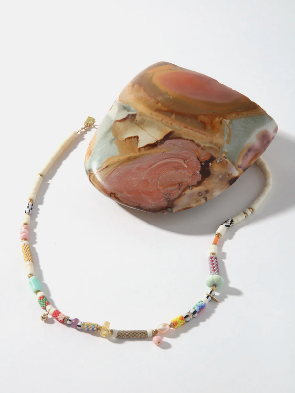 IWONA LUDYGA DESIGN - Laloba Mixed Woven Beads Necklace - Verdalina