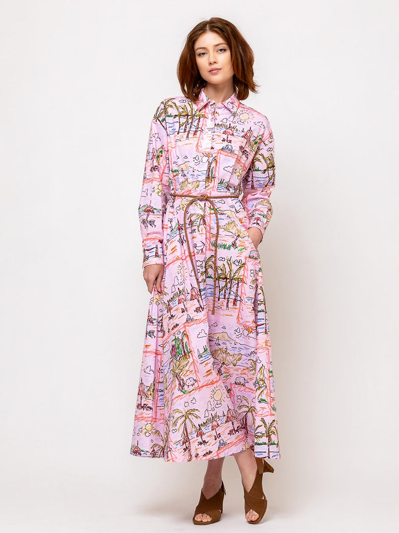 Holiday Sketchbook Print Dress - Fairy Floss