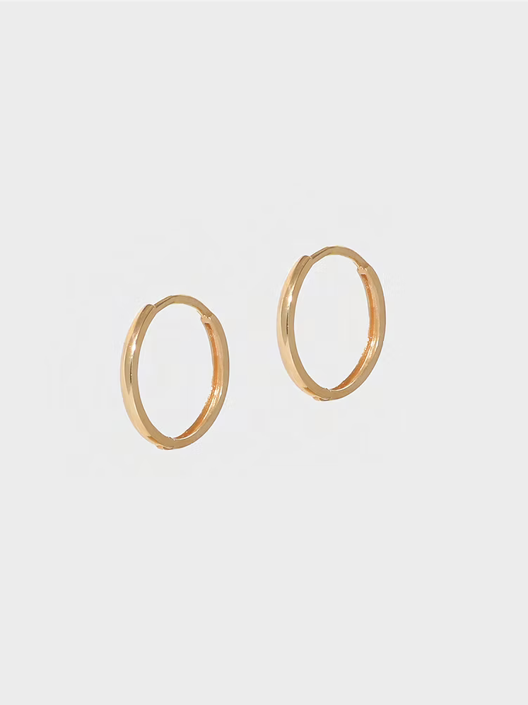 Dalbit - 14K Gold Huggie Hoops - 14mm - Verdalina