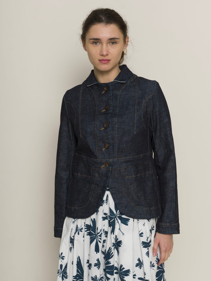 Hannoh Wessel - Vlinda Washed Denim Jacket - Indigo - Verdalina