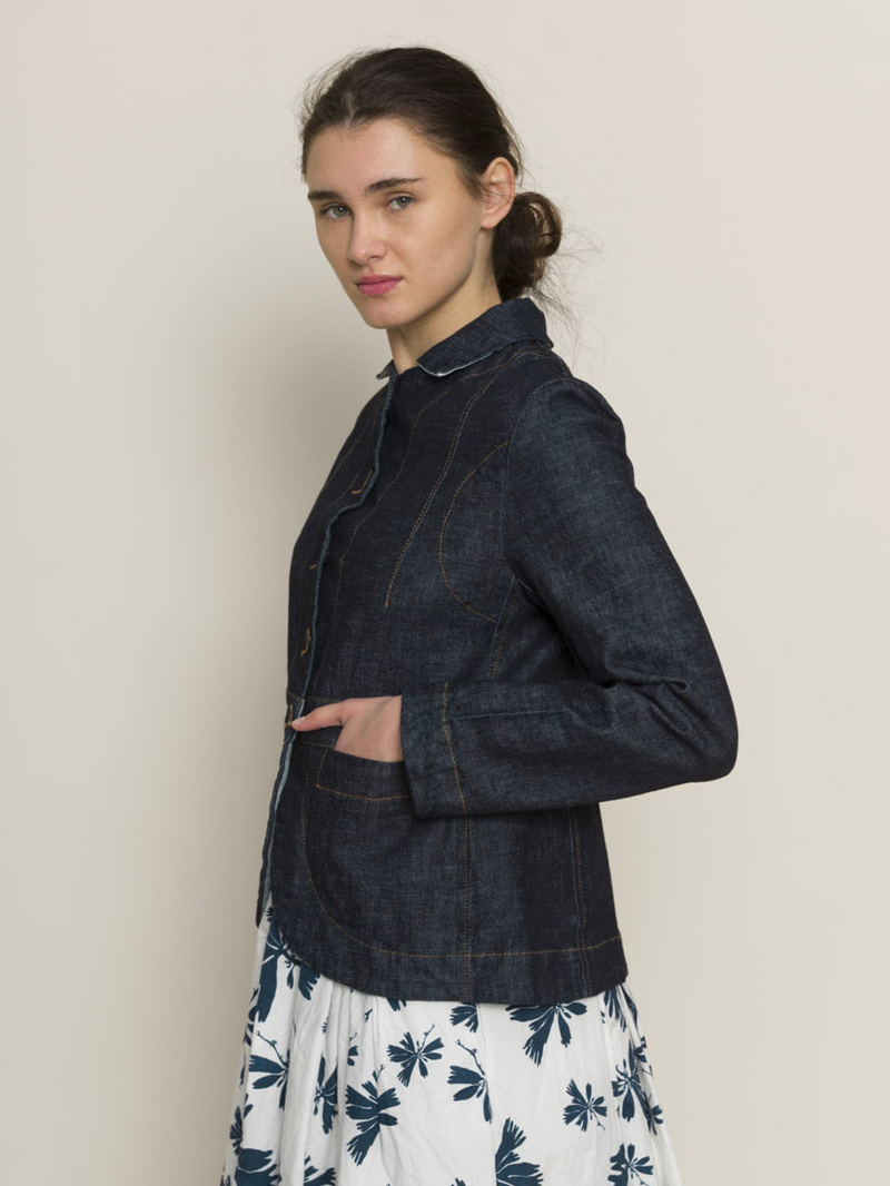 Hannoh Wessel - Vlinda Washed Denim Jacket - Indigo - Verdalina