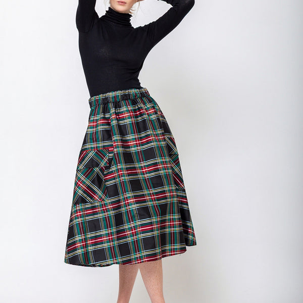 Aquarius Cocktail | Le Cargo Skirt - Black Tartan | Verdalina