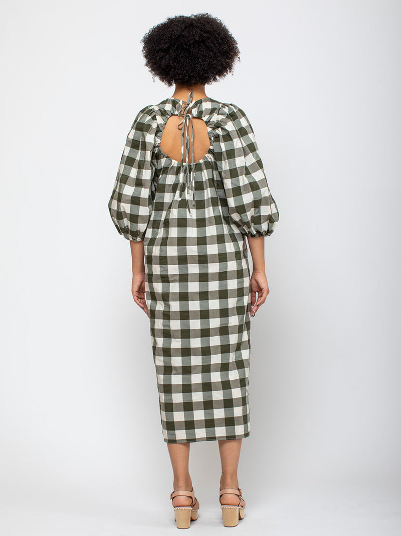 AVN - Oblo Dress - Military Green Check - Verdalina