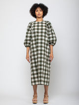 AVN - Oblo Dress - Military Green Check - Verdalina