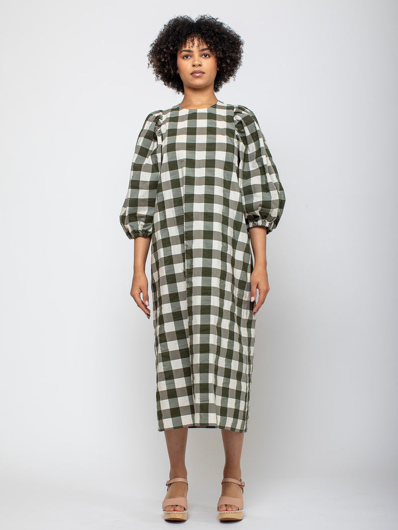 AVN | Oblo Dress - Military Green Check | Verdalina AVN | Oblo Dress - Military Green Check | Verdalina