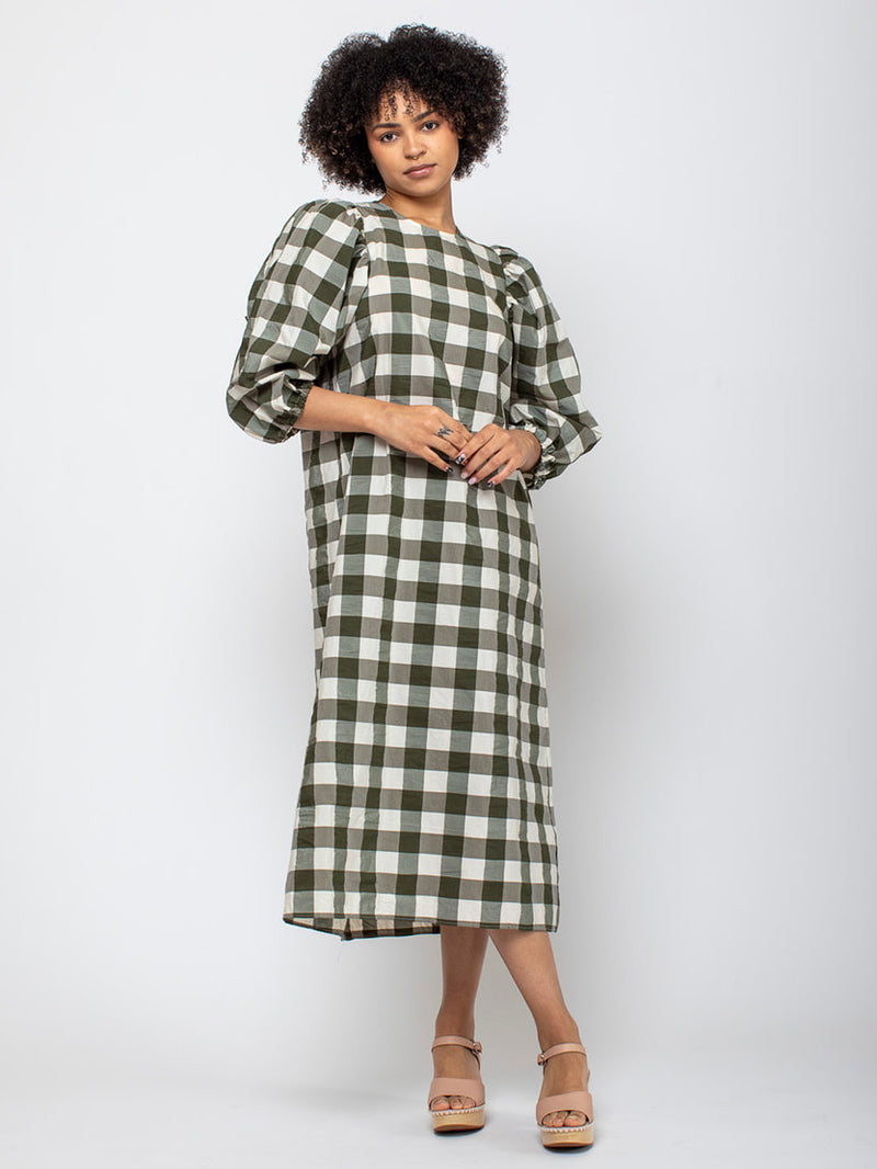 AVN | Oblo Dress - Military Green Check | Verdalina AVN | Oblo Dress - Military Green Check | Verdalina