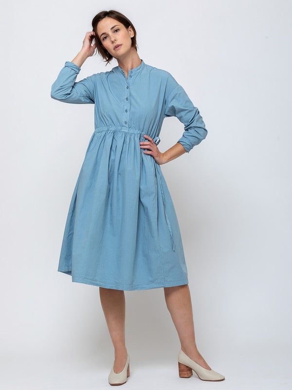 Aequamente - Tempio Cotton Dress - Fog - Verdalina