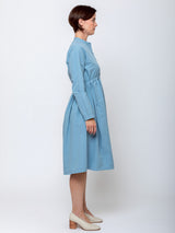 Aequamente - Tempio Cotton Dress - Fog - Verdalina