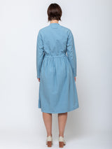 Aequamente - Tempio Cotton Dress - Fog - Verdalina