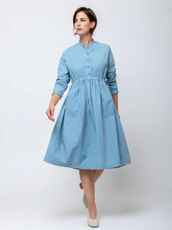 Aequamente - Tempio Cotton Dress - Fog - Verdalina