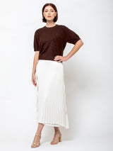 Allude - Short Sleeve Sequin Sweater - Dark Brown - Verdalina