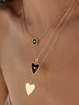 THATCH - Amaya Heart Necklace w/ Onyx Enamel - Verdalina