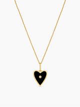 THATCH - Amaya Heart Necklace w/ Onyx Enamel - Verdalina