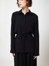 Ana Georgette Jacket - Black