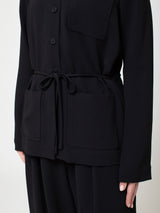 Ana Georgette Jacket - Black