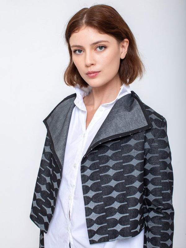 Blue Skies Workroom - Angled Jacket - Reflective on Black - Verdalina