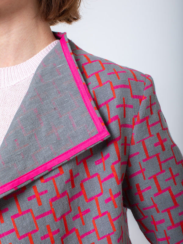 Blue Skies Workroom - Angled Jacket - Orange & Pink - Verdalina
