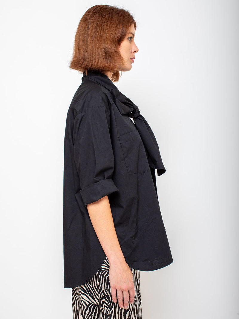 Aquarius Cocktail - Dear Polly Bow Blouse - Black - Verdalina