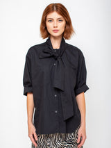 Aquarius Cocktail - Dear Polly Bow Blouse - Black - Verdalina
