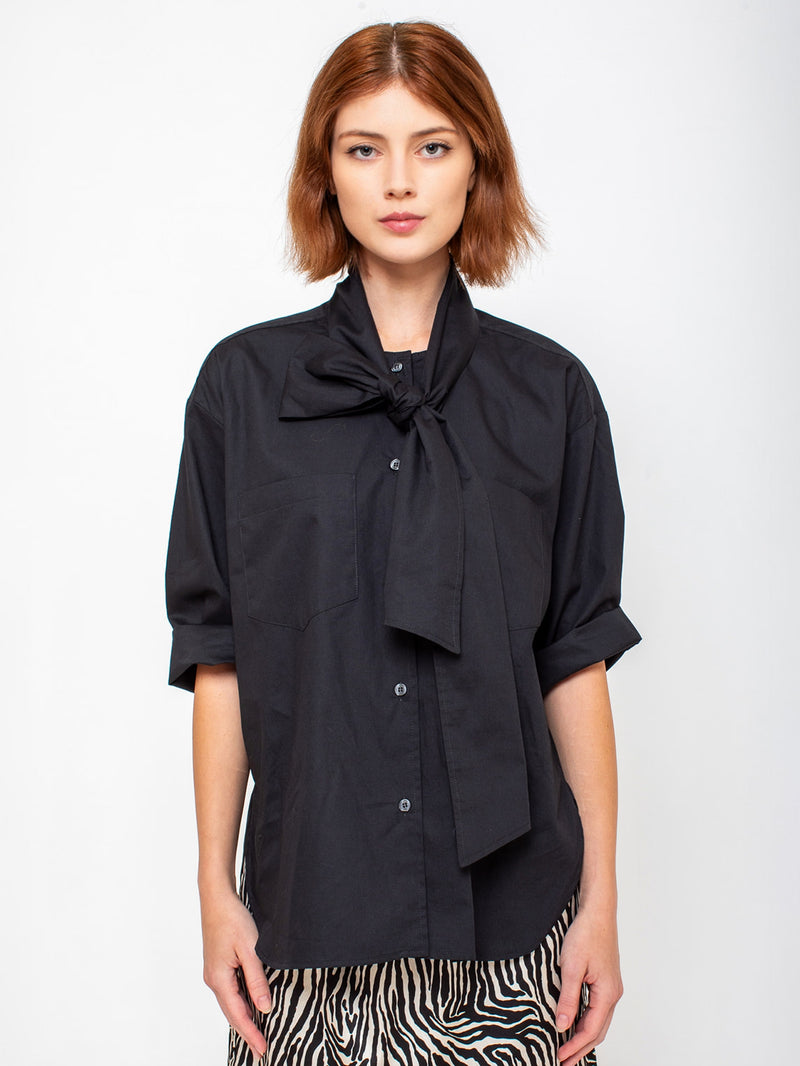 Aquarius Cocktail - Dear Polly Bow Blouse - Black - Verdalina