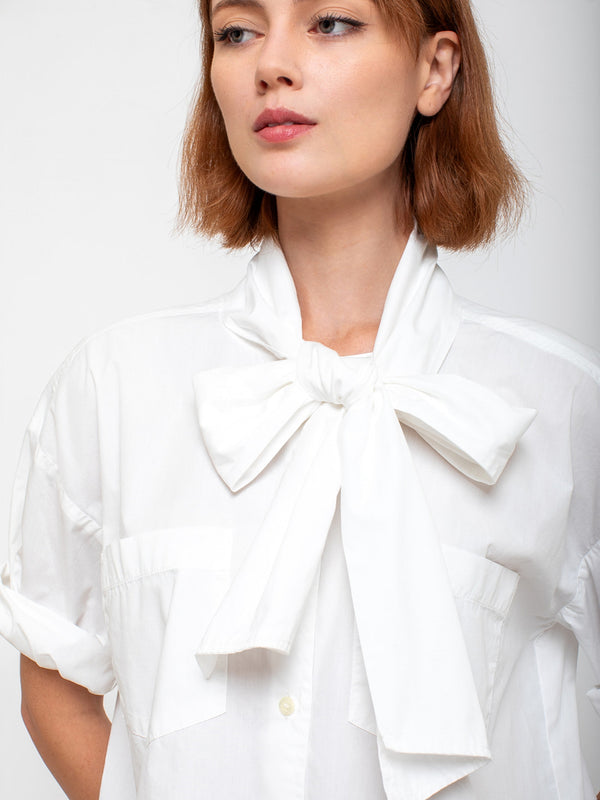 Aquarius Cocktail - Dear Polly Bow Blouse - White - Verdalina