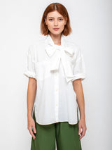 Aquarius Cocktail - Dear Polly Bow Blouse - White - Verdalina