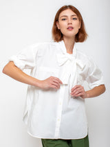 Aquarius Cocktail - Dear Polly Bow Blouse - White - Verdalina