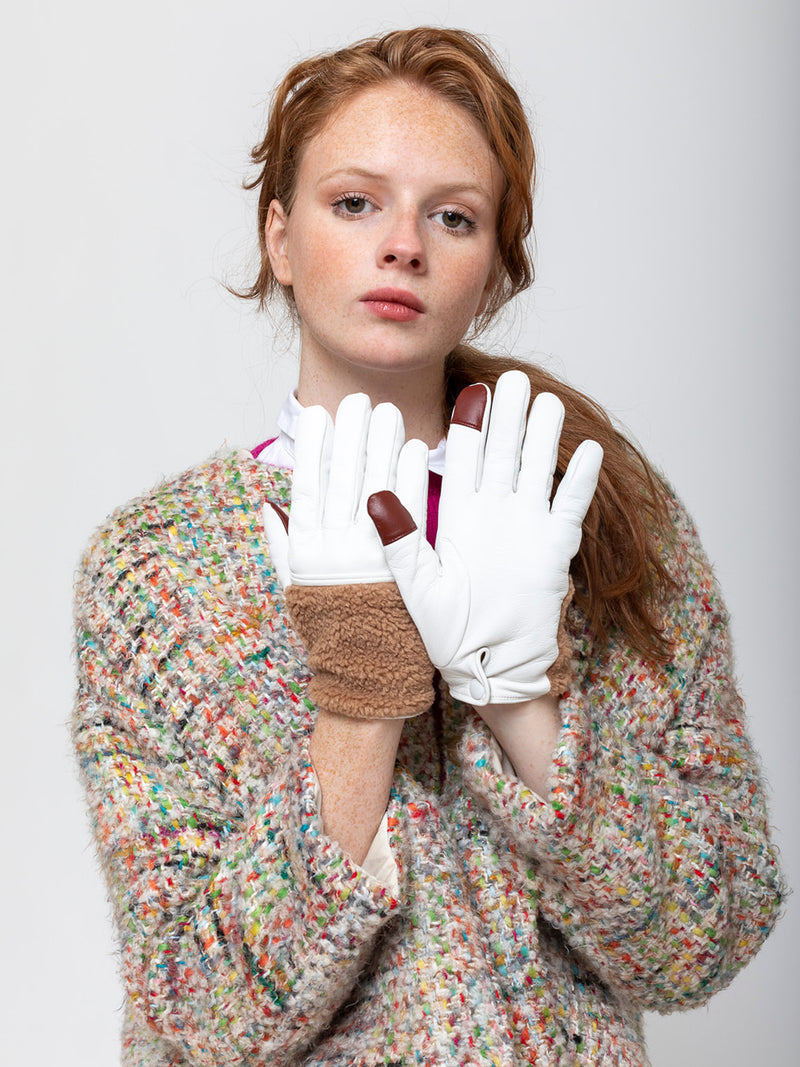 Aristide - Leather and Shearling Gloves - Verdalina