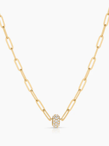 THATCH - Astra Pavé Paperclip Necklace - Verdalina