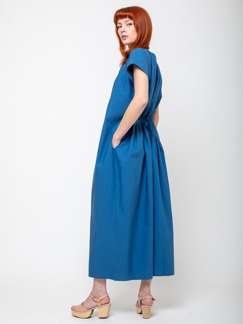 Black Crane - Shirred Jumpsuit - Blue - Verdalina