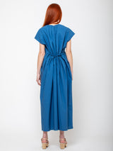Black Crane - Shirred Jumpsuit - Blue - Verdalina