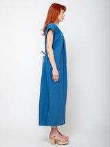 Black Crane - Shirred Jumpsuit - Blue - Verdalina