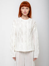 Black Crane - Cable Knit Top - Ivory - Verdalina