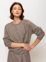 Brushed Cashmere Pullover Sweater - Sand