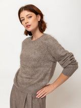 Brushed Cashmere Pullover Sweater - Sand