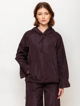 Taffeta Pullover with Hood - Dark Bordeaux