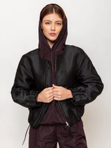 Taffeta Pullover with Hood - Dark Bordeaux