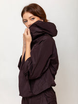 Taffeta Pullover with Hood - Dark Bordeaux