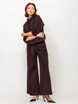 Taffeta Pullover with Hood - Dark Bordeaux