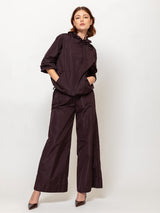 Taffeta Pullover with Hood - Dark Bordeaux