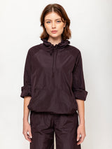 Taffeta Pullover with Hood - Dark Bordeaux