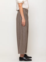 Wool Pleated Pants - Sand