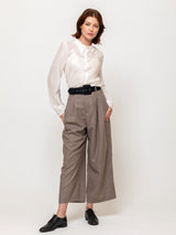 Wool Pleated Pants - Sand