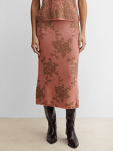 Broccada Skirt - Melon/Bronze